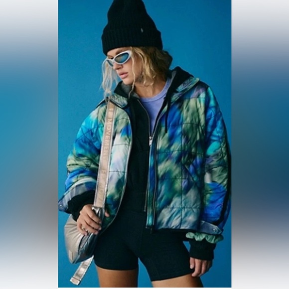 Free People Movement Printed Pippa Packable Puffer Jacket Blurry Flower Combo